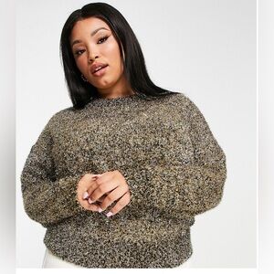 ASOS Design Curve Women's Jumper in tinsel Sparkle yarn in black